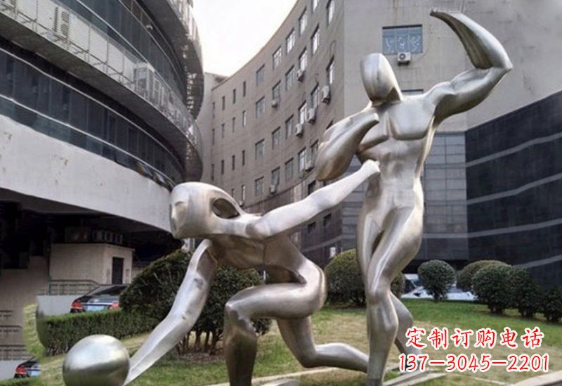 温州不锈钢打保龄球雕塑