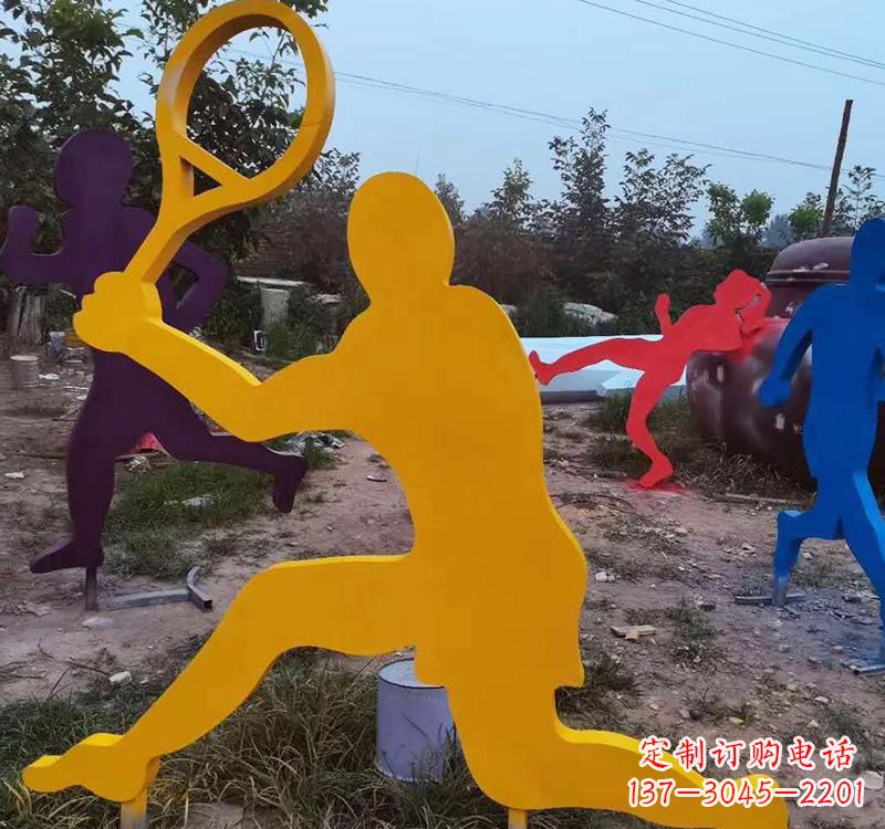 温州不锈钢打羽毛球雕塑2