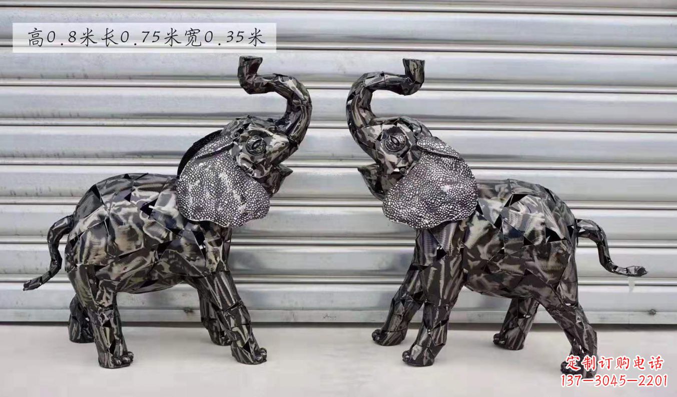 温州不锈钢大象动物户外摆件