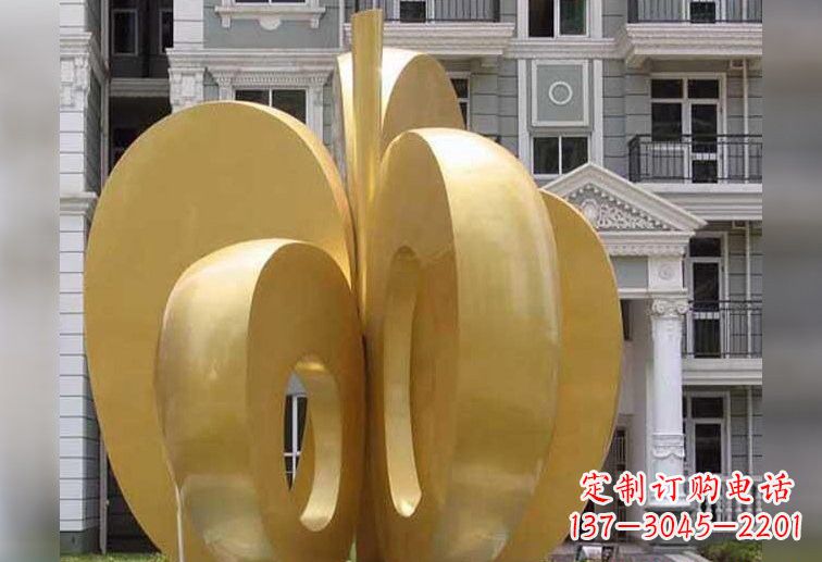 温州不锈钢大型抽象苹果雕塑
