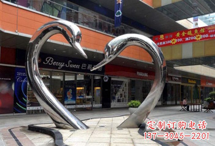 温州不锈钢大型抽象天鹅雕塑