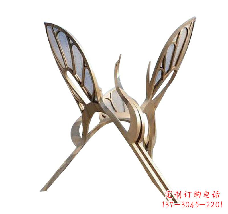 温州不锈钢大型抽象仙鹤雕塑