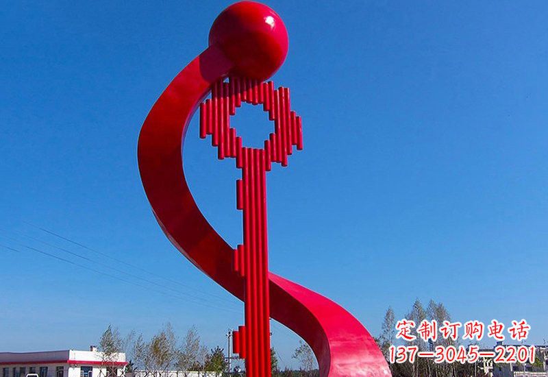 温州不锈钢大型抽象钥匙雕塑