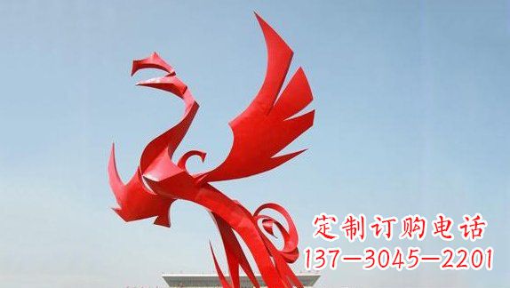 温州不锈钢大型飞翔的凤凰雕塑