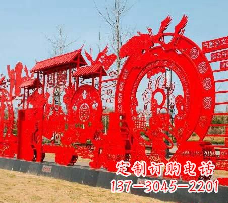 温州不锈钢党旗党建雕塑