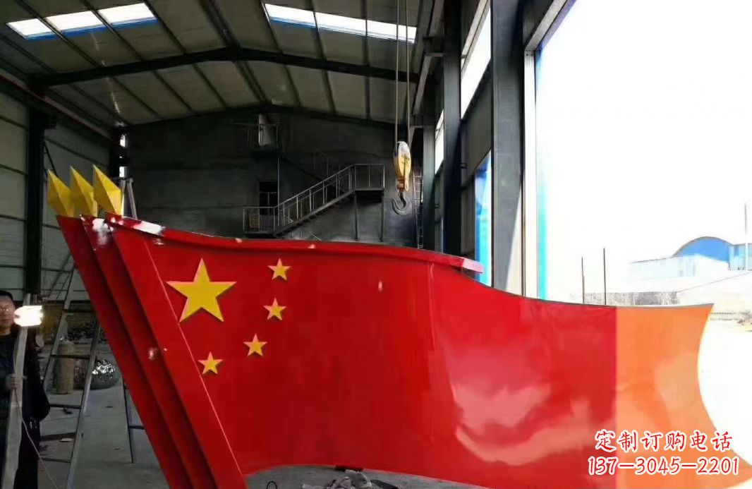 温州不锈钢党旗雕塑1