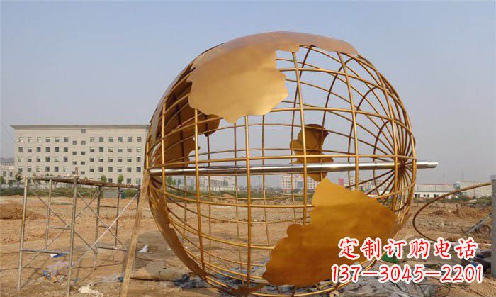 温州不锈钢地球公园景观雕塑