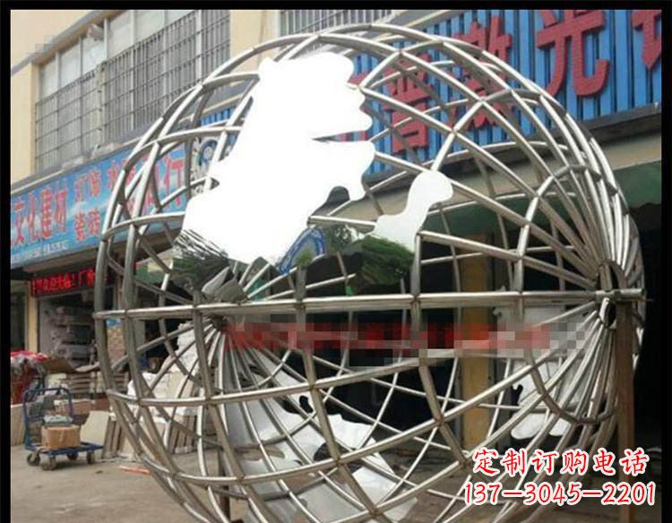 温州不锈钢地球公园景观雕塑 (2)