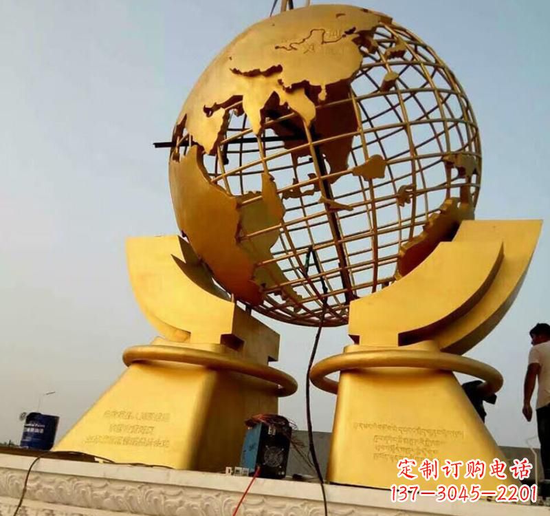 温州不锈钢地球仪镂空雕塑