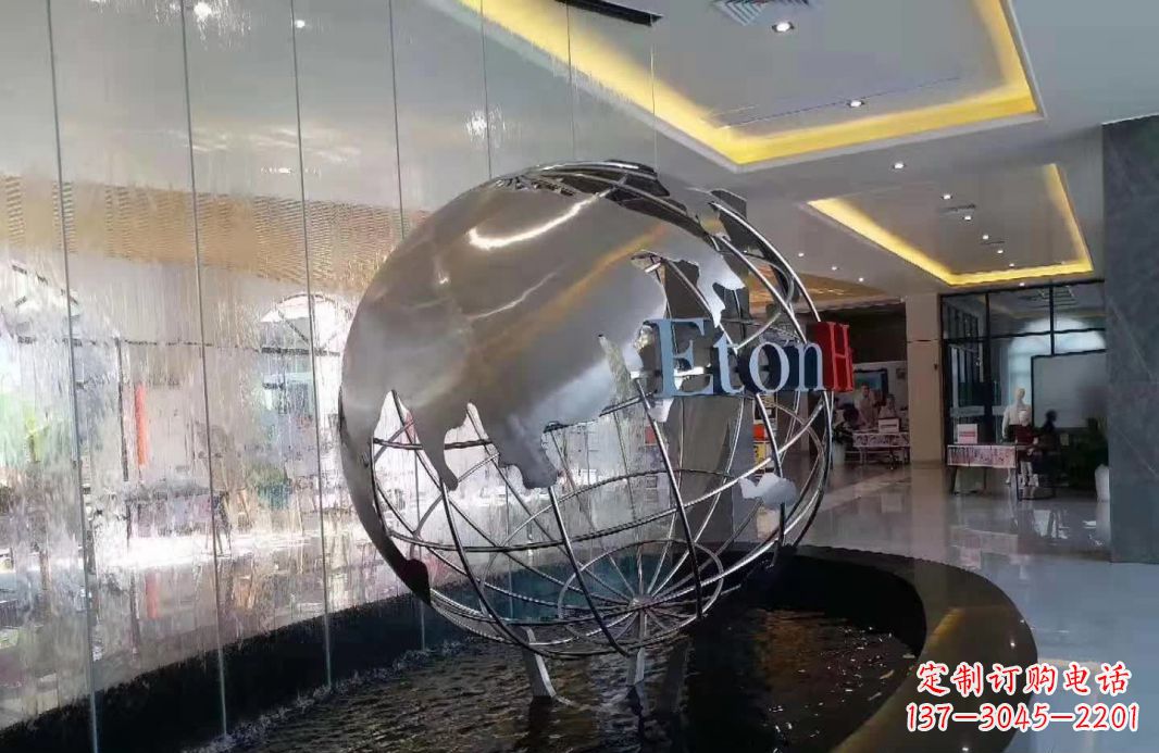 温州不锈钢地球仪喷泉雕塑1
