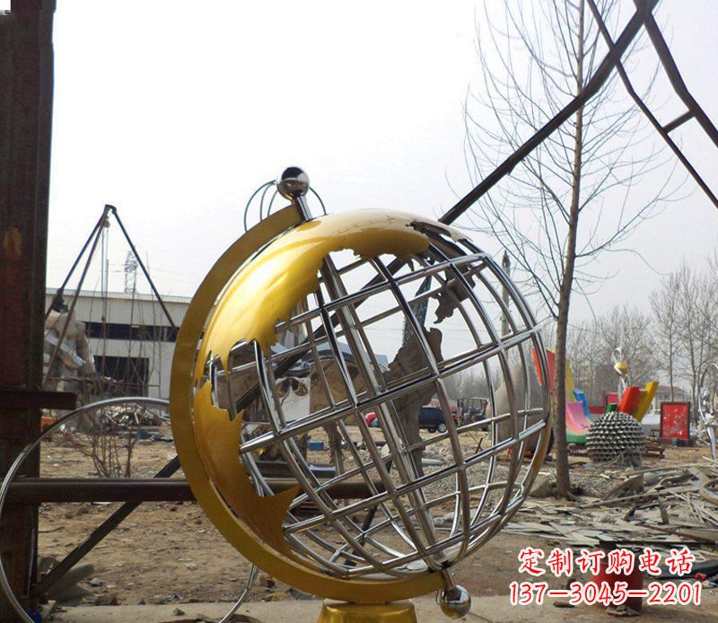 温州不锈钢地球仪学校雕塑
