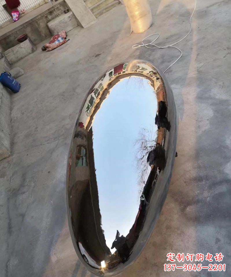 温州不锈钢电镀水滴造型雕塑