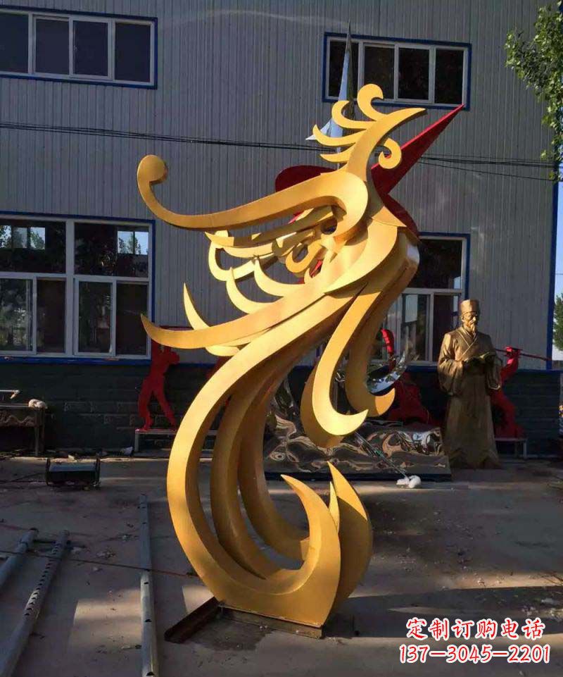温州不锈钢雕刻凤凰雕塑