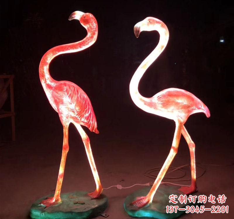 温州不锈钢动物火烈鸟雕塑
