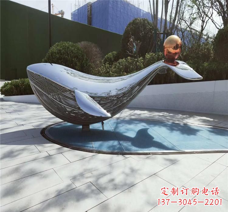 温州不锈钢动物镜面海豚雕塑