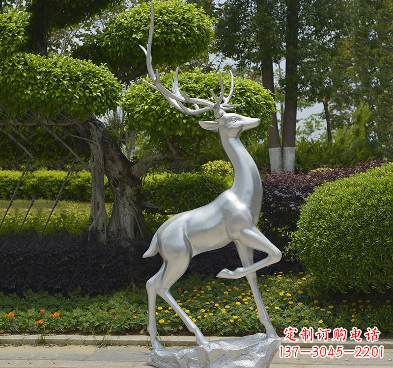 温州不锈钢动物艺术梅花鹿雕塑