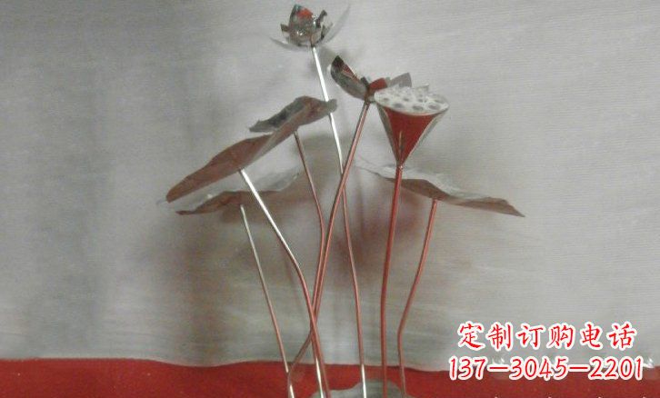 温州不锈钢锻造荷花荷叶雕塑