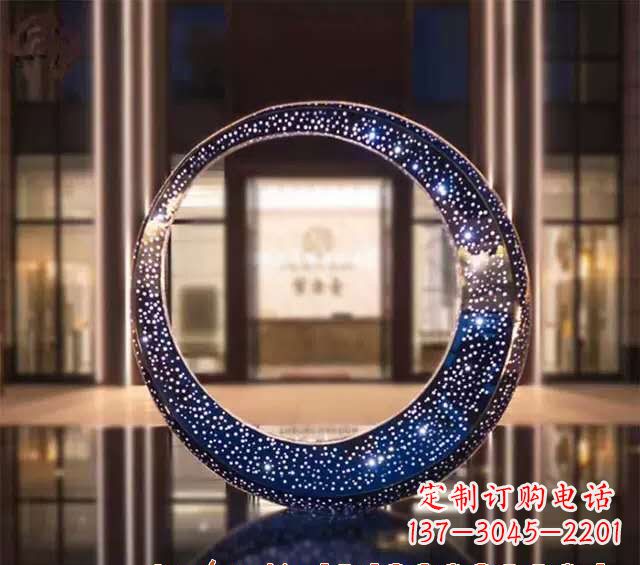 温州不锈钢发光月亮雕塑