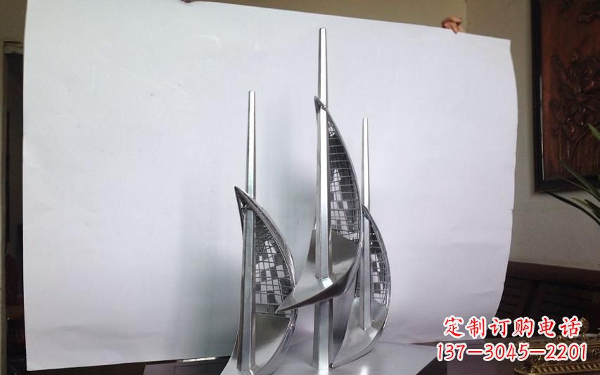 温州不锈钢帆船乘风破浪雕塑