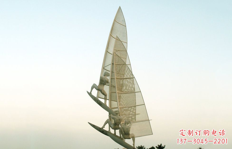温州不锈钢帆船比赛广场景观雕塑