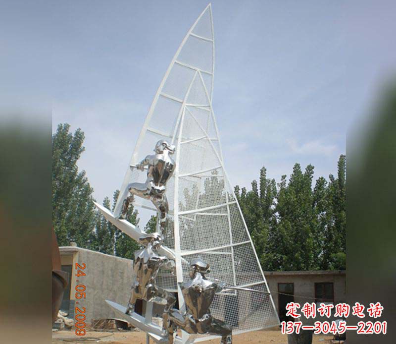 温州不锈钢帆船公园雕塑