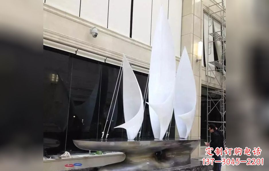 温州不锈钢帆船广场景观雕塑