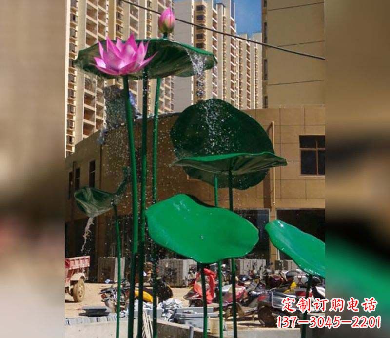 温州不锈钢仿真荷花雕塑 (2)