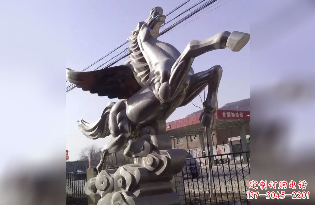 温州不锈钢飞马雕塑_2