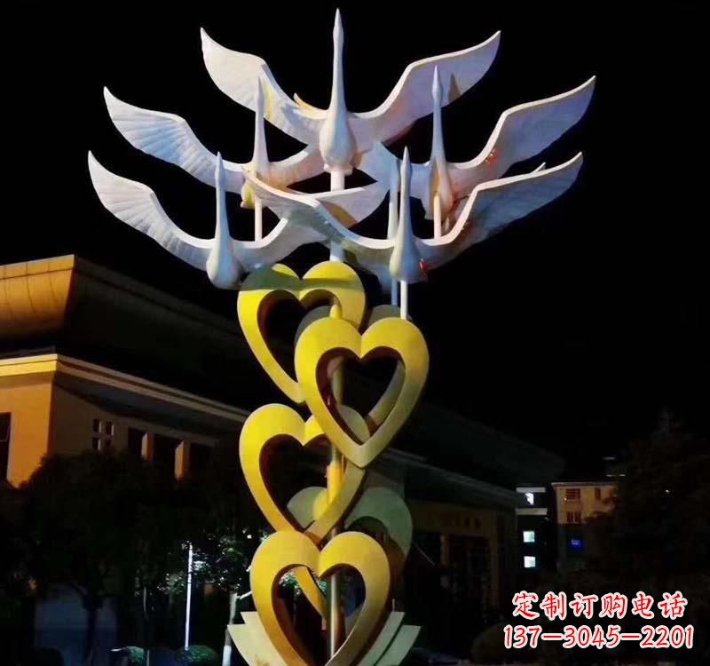 温州不锈钢飞翔大雁雕塑