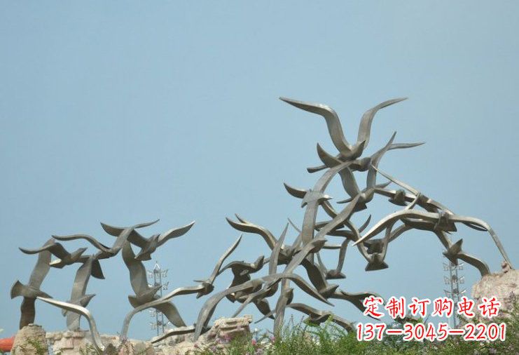 温州不锈钢飞翔的大雁雕塑