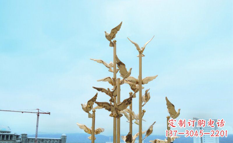 温州不锈钢飞翔的鸽子雕塑