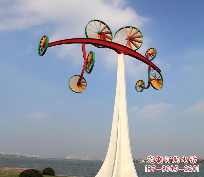 温州不锈钢风车烤漆雕塑