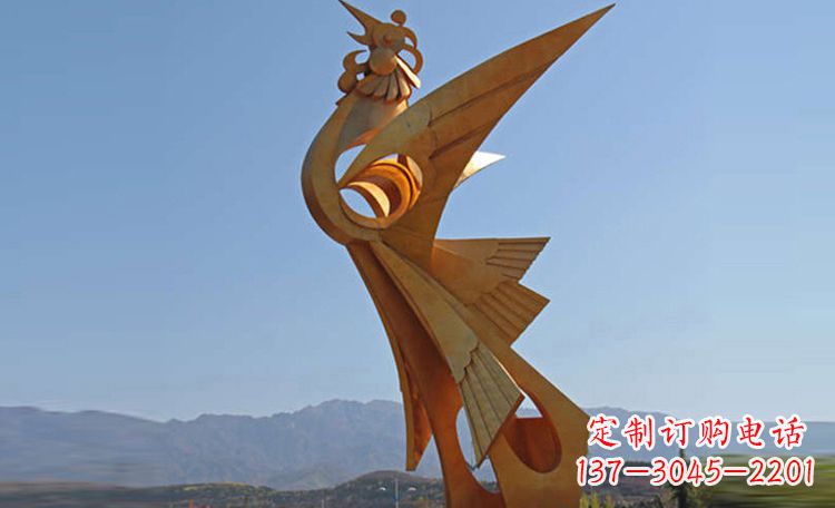 温州不锈钢凤凰抽象雕塑