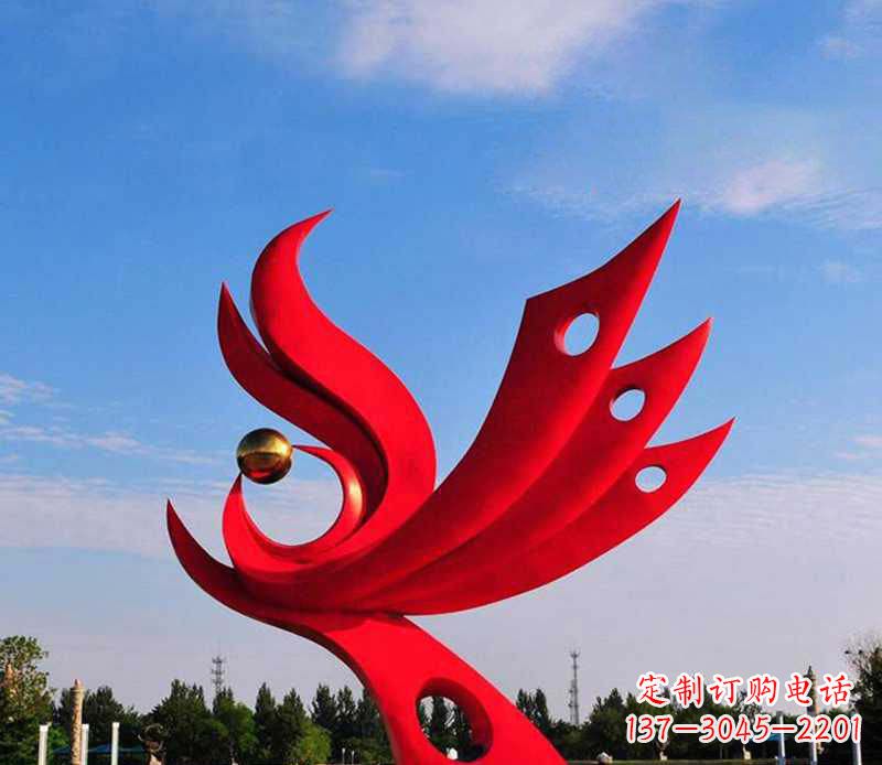 温州不锈钢凤凰宝地雕塑