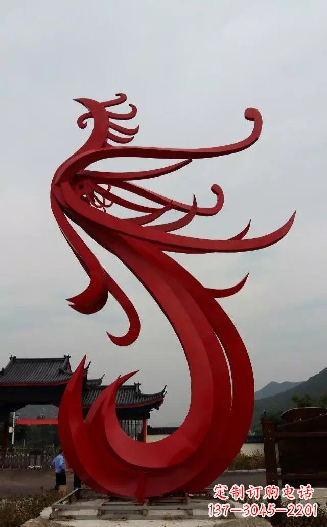 温州不锈钢凤凰大型抽象雕塑