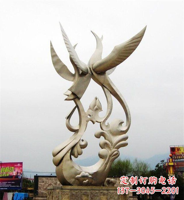 温州不锈钢凤凰雕塑供应