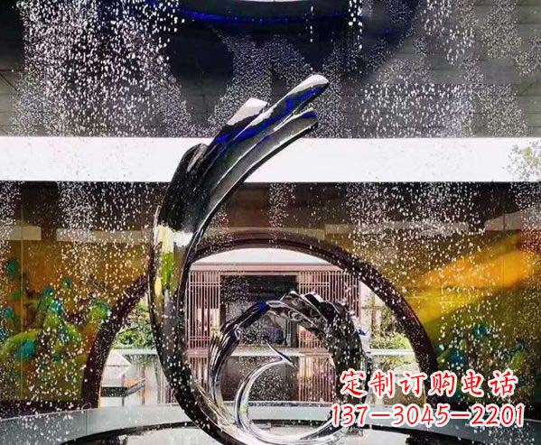 温州不锈钢凤凰喷泉景观雕塑