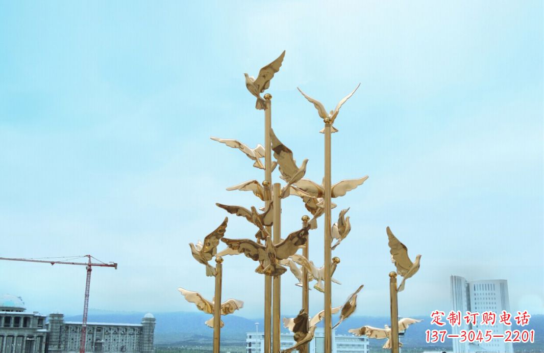 温州不锈钢鸽子广场景观雕塑