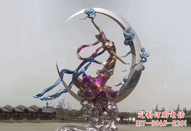 温州不锈钢公园嫦娥奔月雕塑