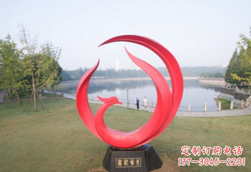 温州不锈钢公园抽象凤凰雕塑
