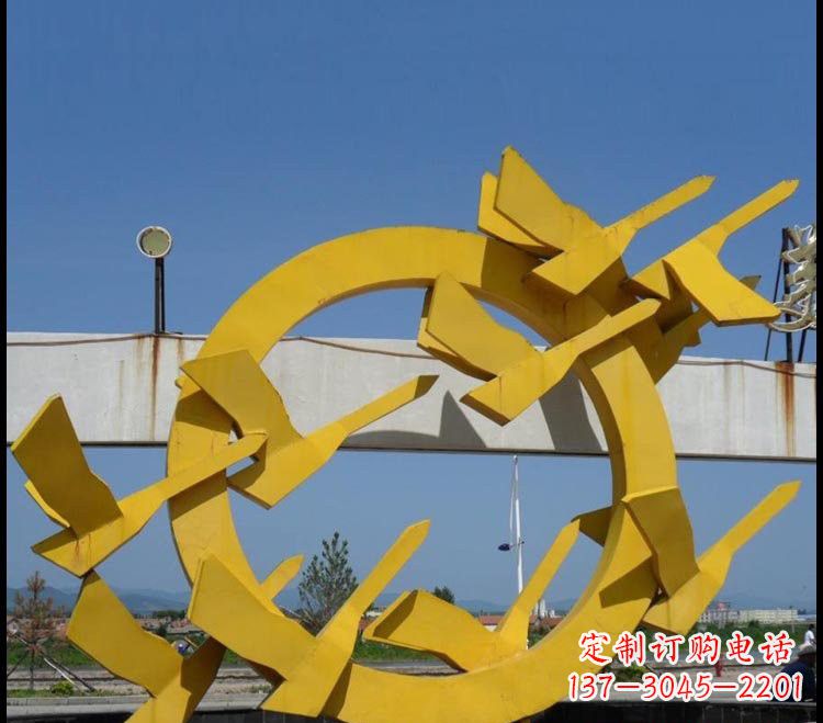 温州不锈钢公园抽象大雁雕塑