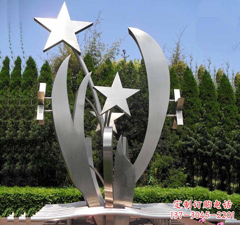 温州不锈钢公园抽象五角星雕塑