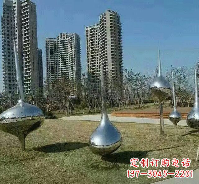 温州不锈钢公园抽象陀螺雕塑