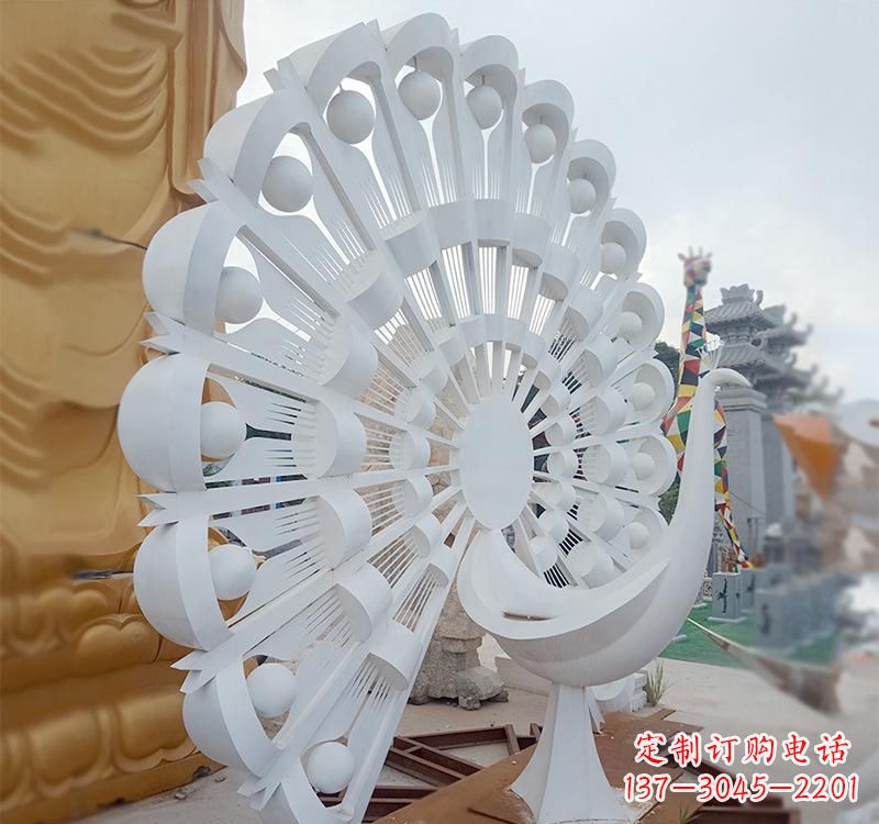 温州不锈钢公园动物孔雀雕塑
