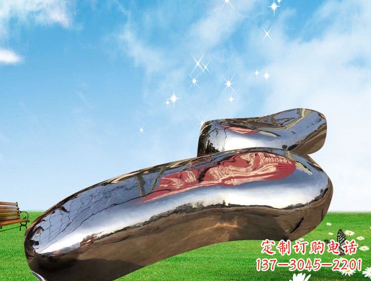 温州不锈钢公园鹅卵石镜面雕塑