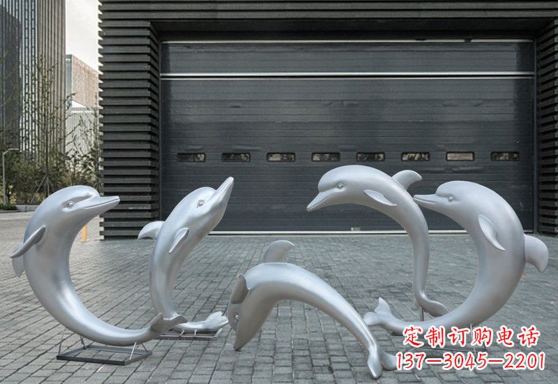 温州不锈钢公园海豚雕塑