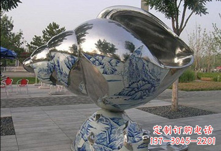 温州不锈钢公园海螺雕塑