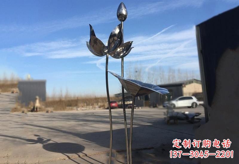 温州不锈钢公园荷花雕塑