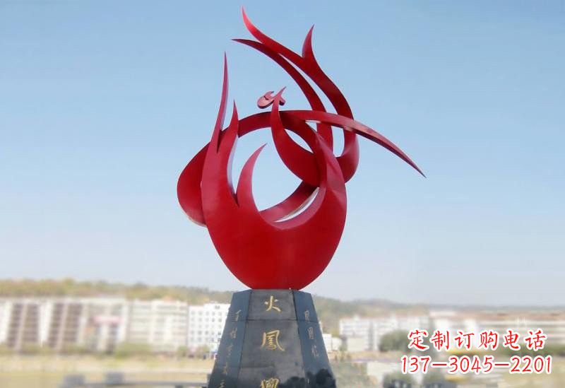 温州不锈钢公园火凤凰雕塑
