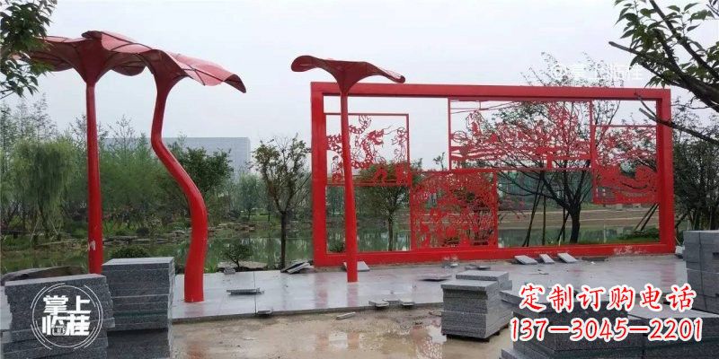 温州不锈钢公园剪纸龙凤雕塑